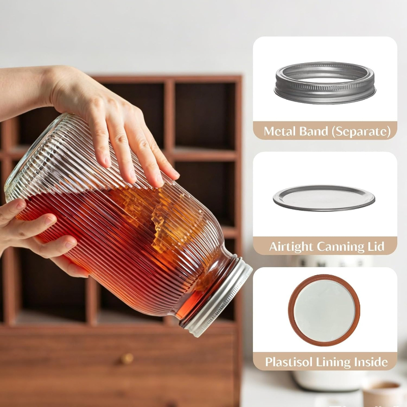 ขวดโหลแก้วปากกว้าง 2 ชิ้น พร้อ - Fermentation Crock บทวิจารณ์และราคา